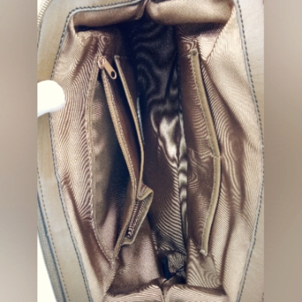 Etienne Aigner Sweet Linen Floral Spring Tan Vegan Handbag Crossbody Strap Bag - Picture 11 of 14